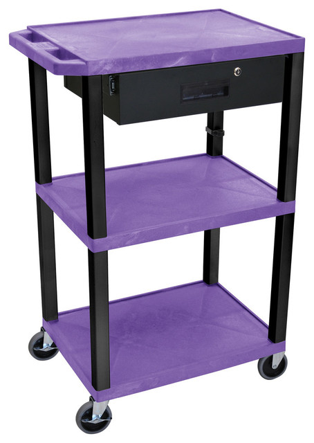 Offex Multipurpose Utility Cart With Drawer Contemporary