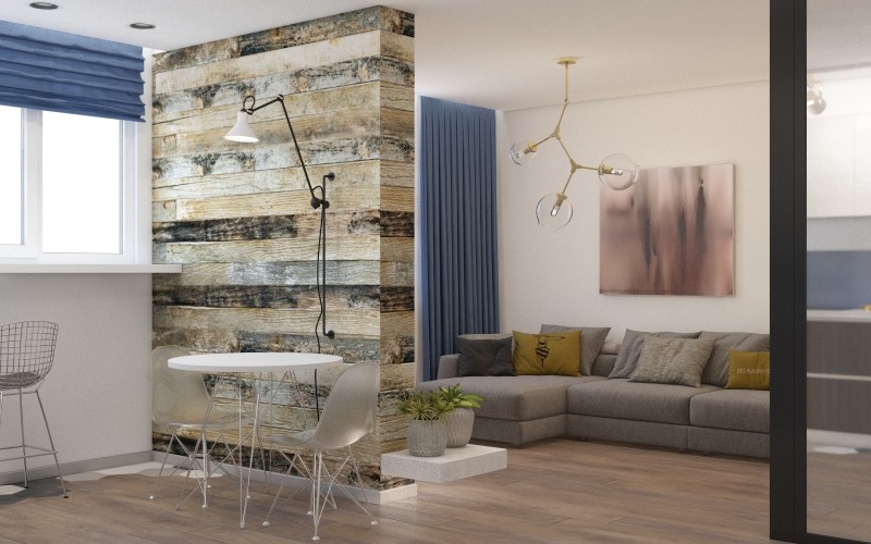 Дизайн квартиры студии 44 квадратных метра