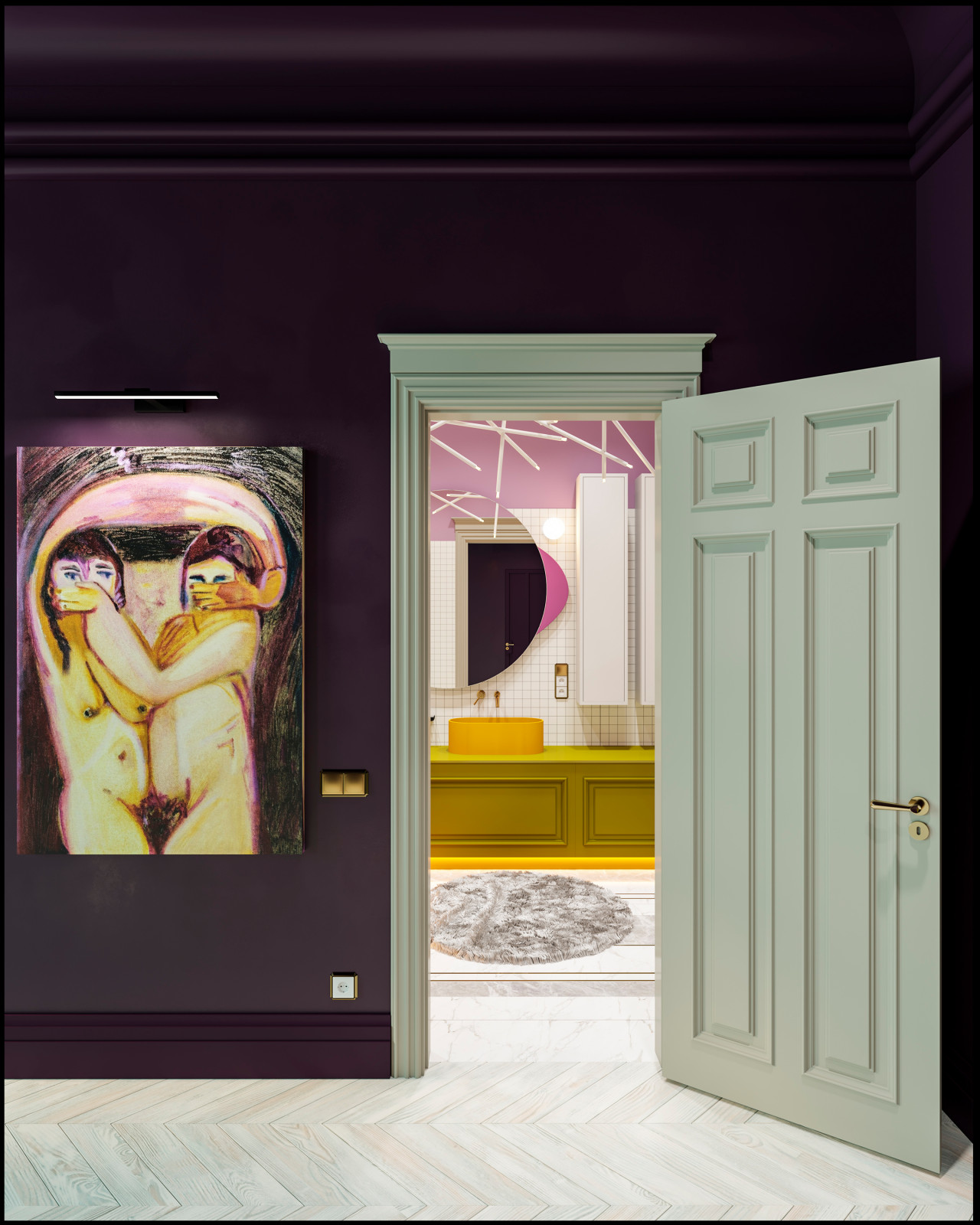 Дизайн не для всех в 3-хкомнатной сталинке 120 м2 на Малой Ордынке