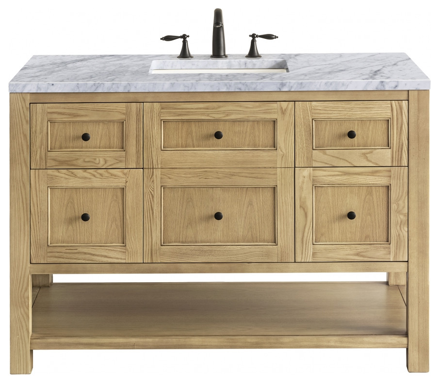 48" Modern Farmhouse Light Oak Single Sink Bathroom Vanity, James