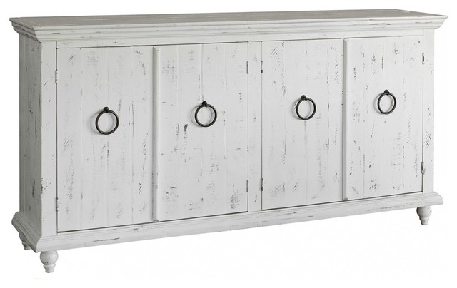 rustic white buffet table