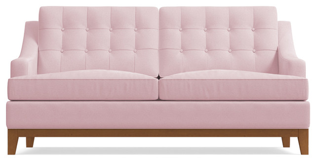 Bannister Apartment Size Sofa Blush Velvet 69 X41 X34