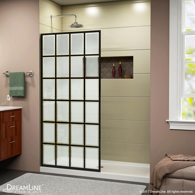 French Linea Toulon 34 Single Panel Frameless Shower Door Design French Linea Toulon 34 Single Panel Frameless Shower Door Design Satin Black Modern Doors By Home Reno Usa Inc