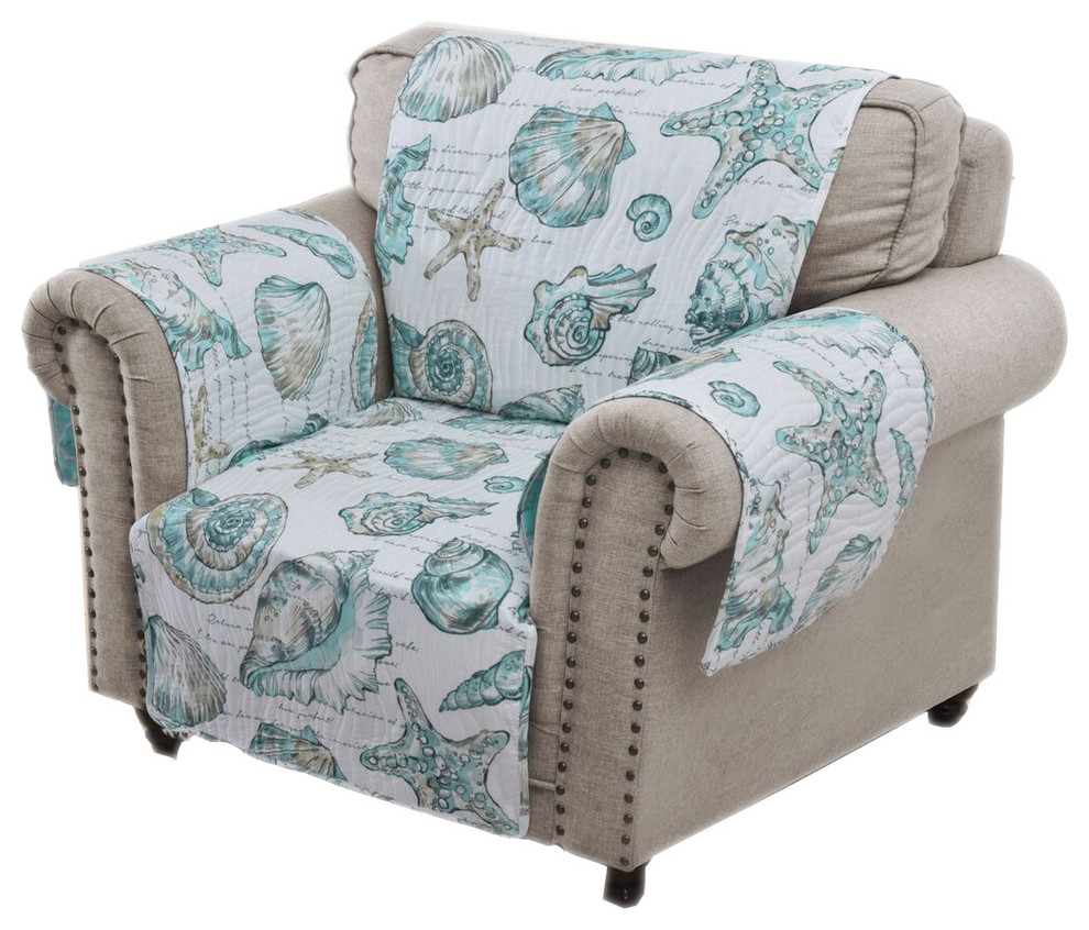 Barefoot Bungalow Cruz Beach Life Arm Chair Furniture Protector, 84x81