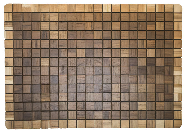 dark wood bath mat