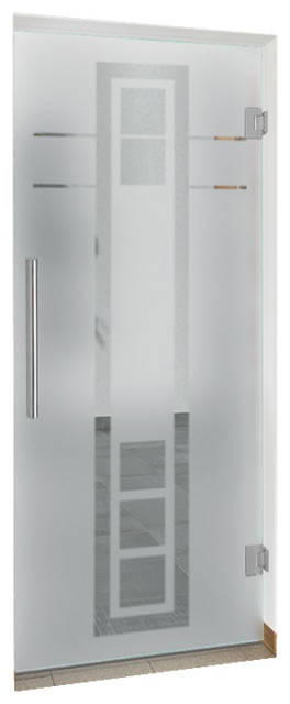 Swing Glass Door, Column Design, Semi-Private, 28"x80" Inches, 5/16" (8mm)
