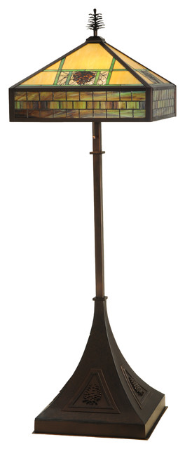 Meyda Lighting 81 H Pinecone Ridge Floor Lamp Mahogany Bronze