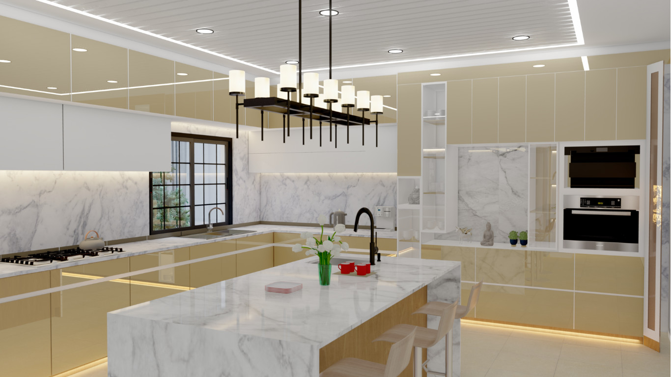 Bright Modern Kitchen with Organic Touches in Henley-on-Thames