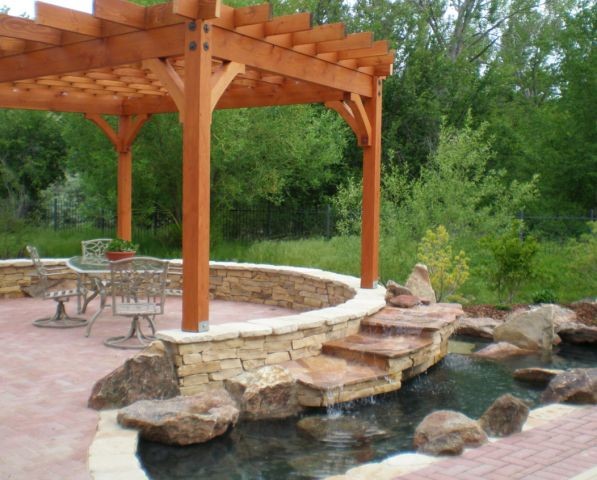 Pergola with a Waterfall Cascading Down the Side eclectic-patio Eclectic Outdoor Boise Eclectic Outdoor Boise Pergola with a Waterfall Cascading Down the Side eclectic-patio