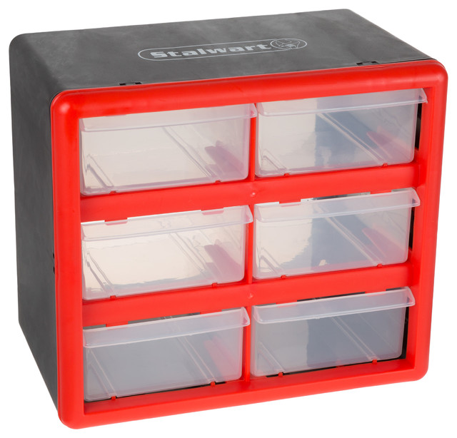Plastic Storage Box With 6 Drawers By Stalwart Contemporary