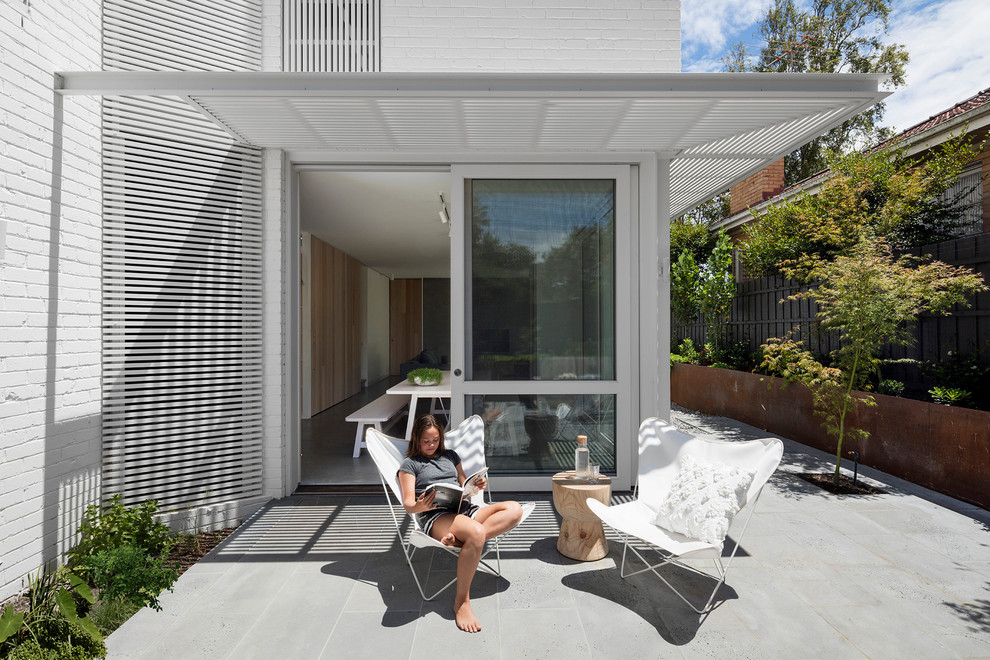 This is an example of a scandinavian patio in Melbourne.