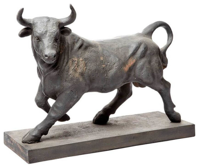 Bull Statue Farmhouse Decorative Objects And Figurines by