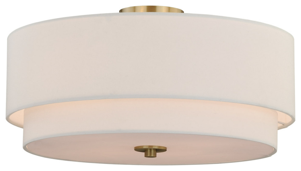 white linen flush mount ceiling light