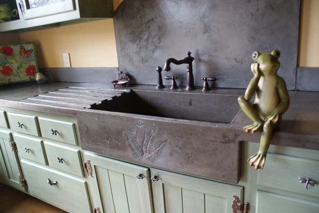 garden sink - Eclectic - Kitchen - Charlotte - by BDWG Concrete Studio
