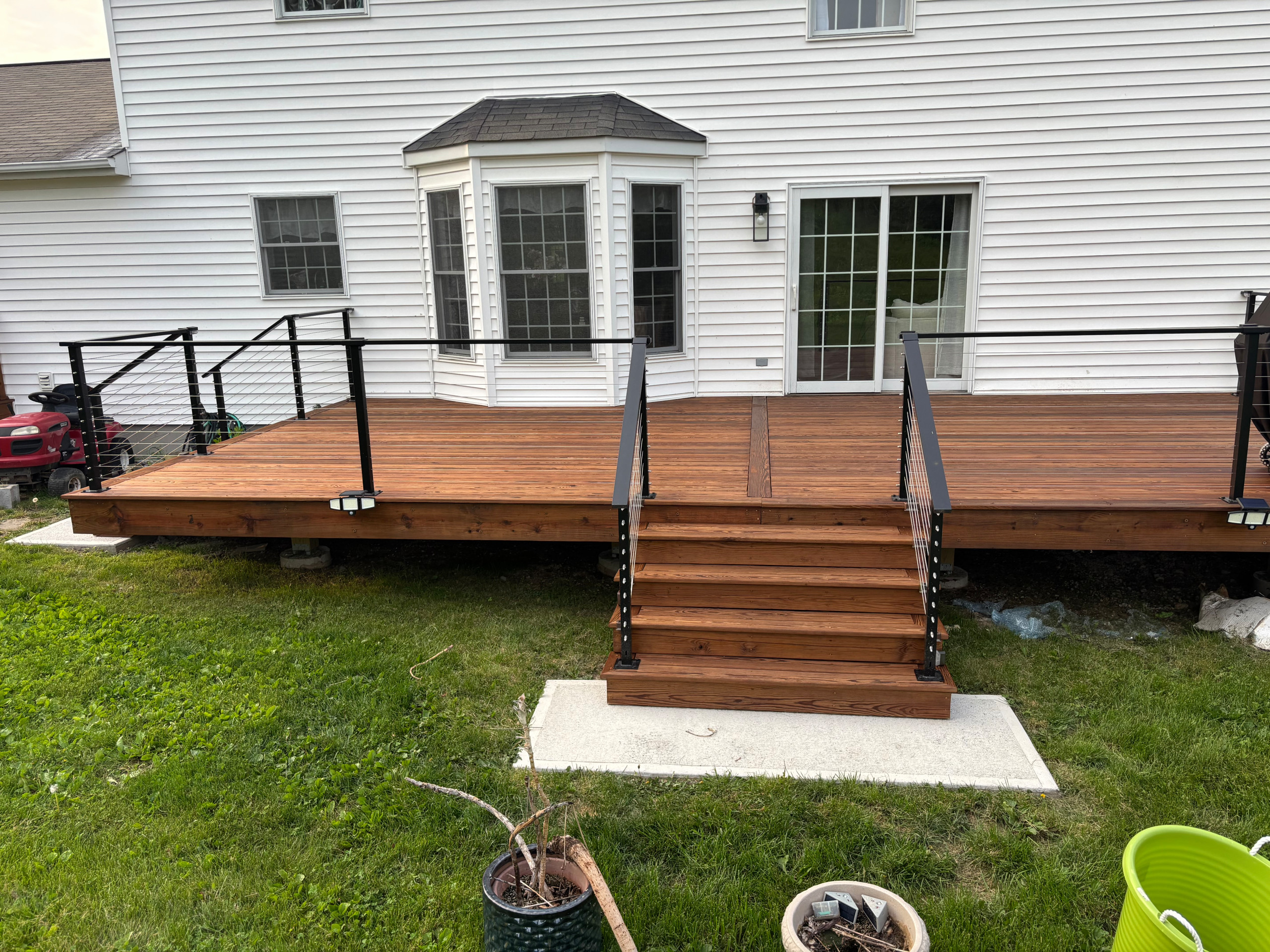 Pressure Treated Wood  Deck with Cable Rail System