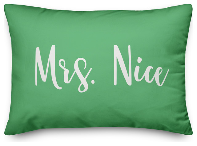 Mrs. Nice, Light Green 14x20 Lumbar Pillow