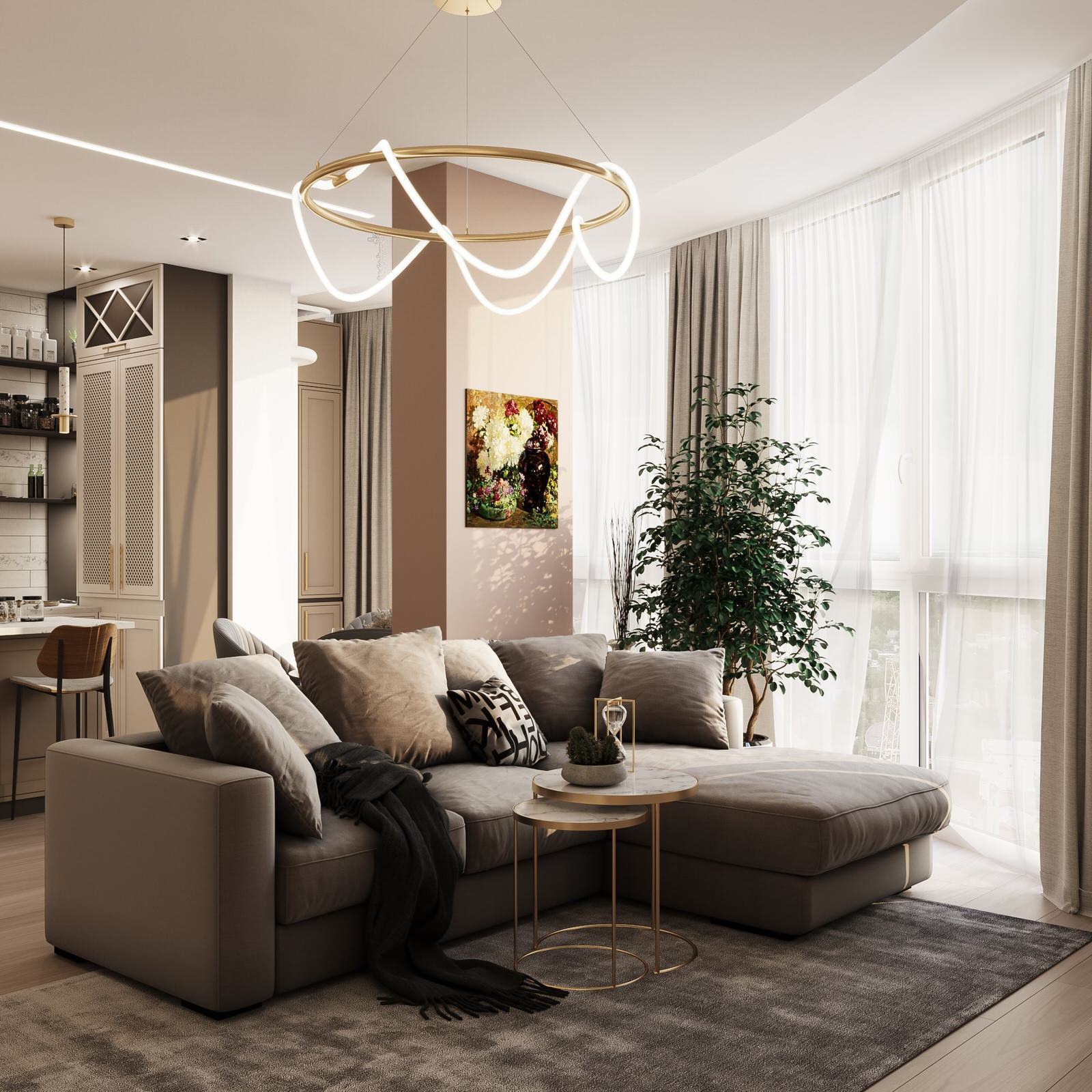 Дизайн кухни-гостиной