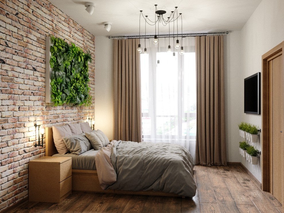 Квартира в стиле LOFT розовый кирпич