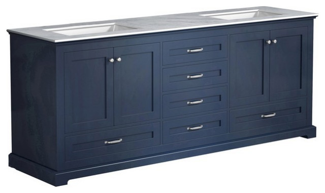 Dukes 80" Navy Blue Double Vanity - Transitional - Bathroom Vanities ...