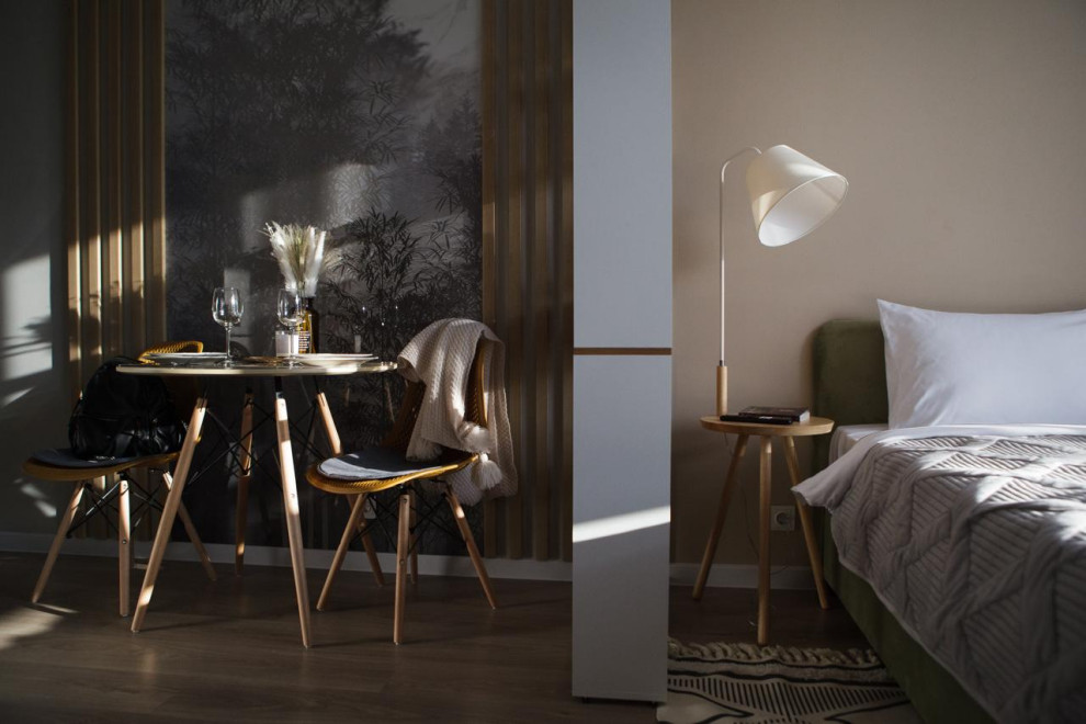 Редизайн интерьера студии с ремонтом от застройщика.