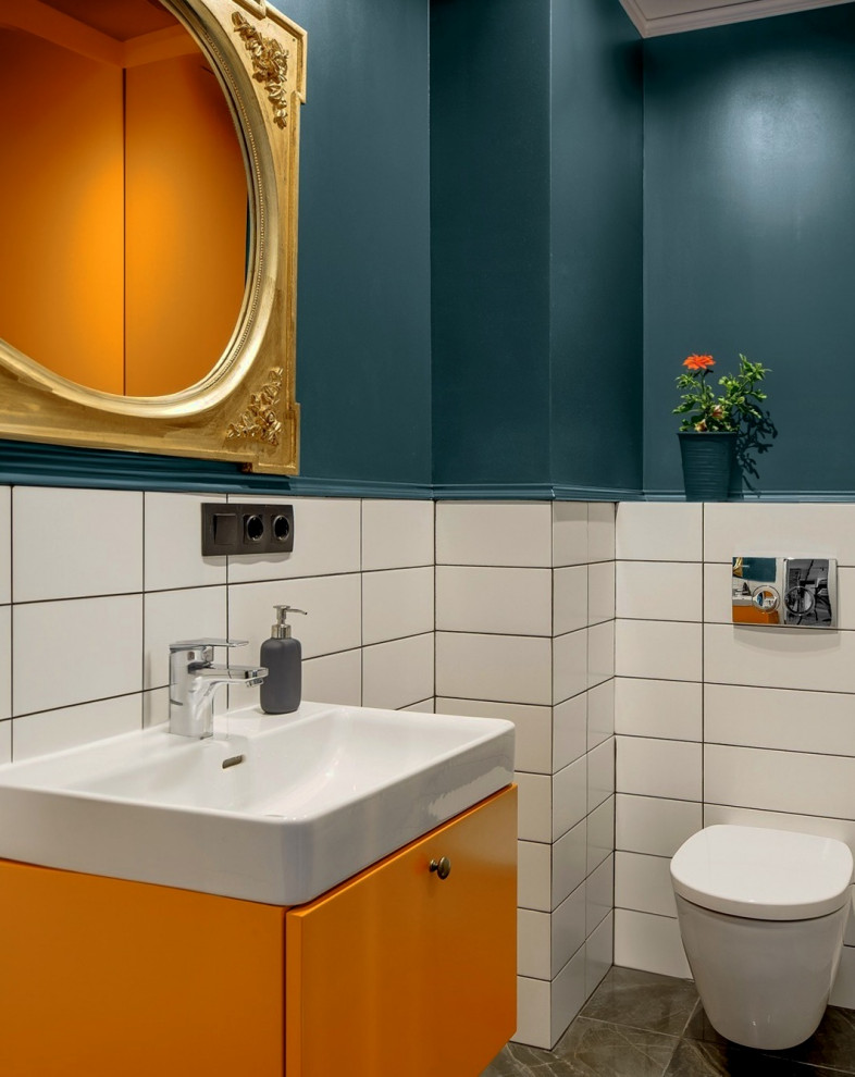 Свежая идея для дизайна: туалет в стиле лофт - отличное фото интерьера