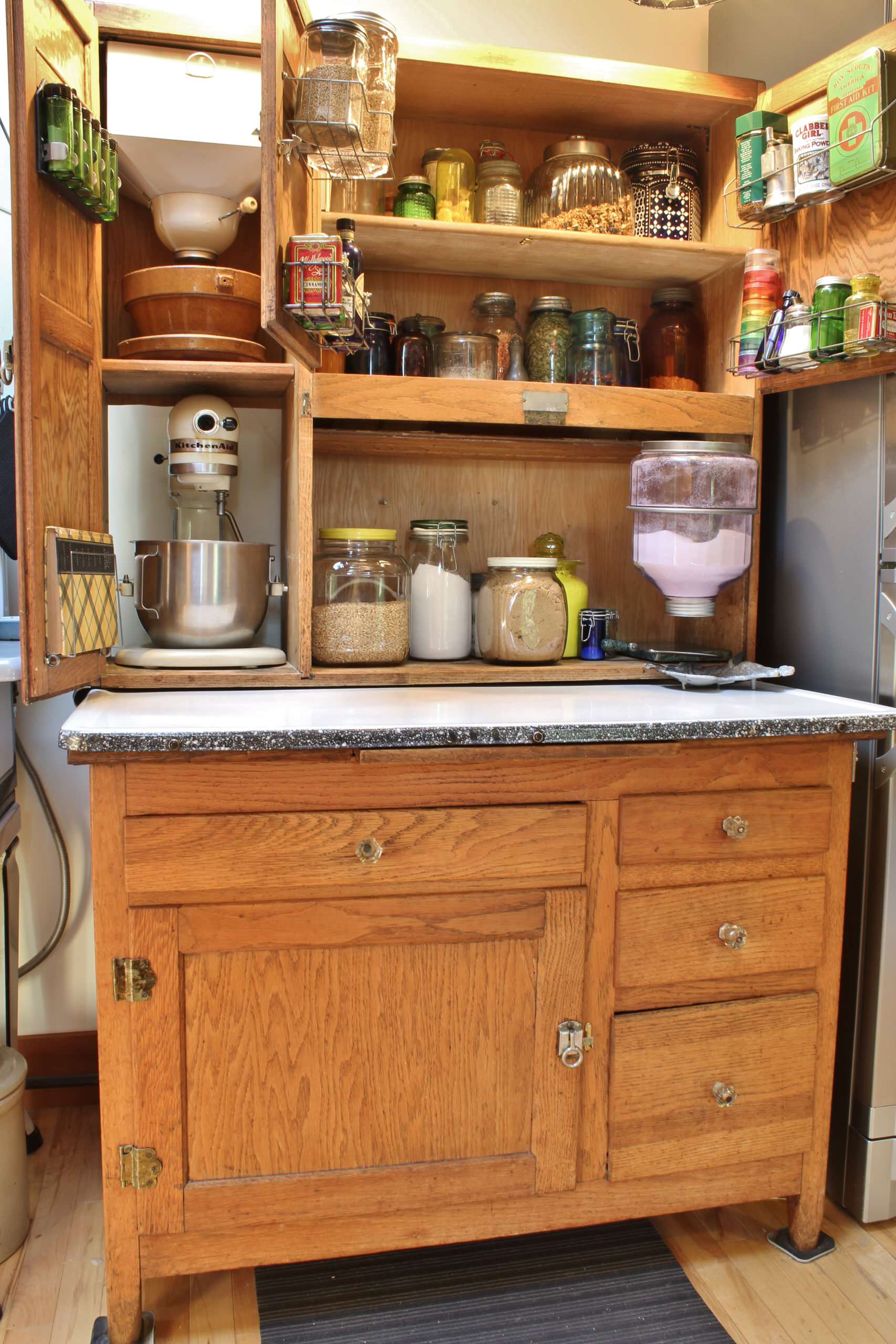 Hoosier style kitchen cabinet discount