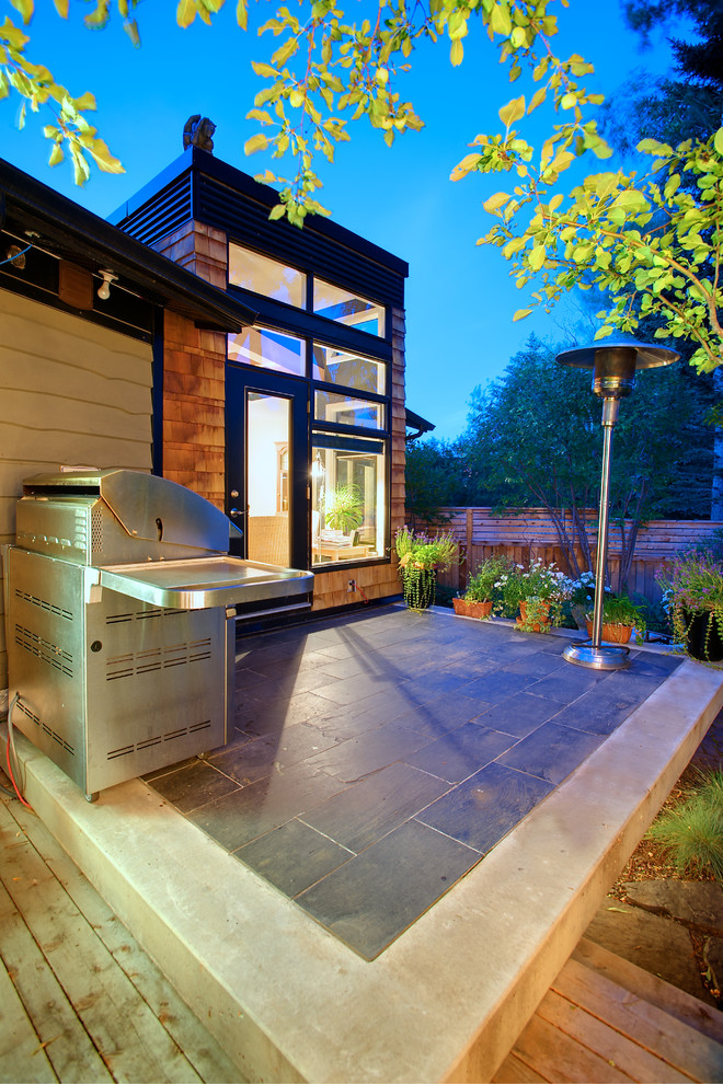 Photo of a contemporary deck in Calgary.