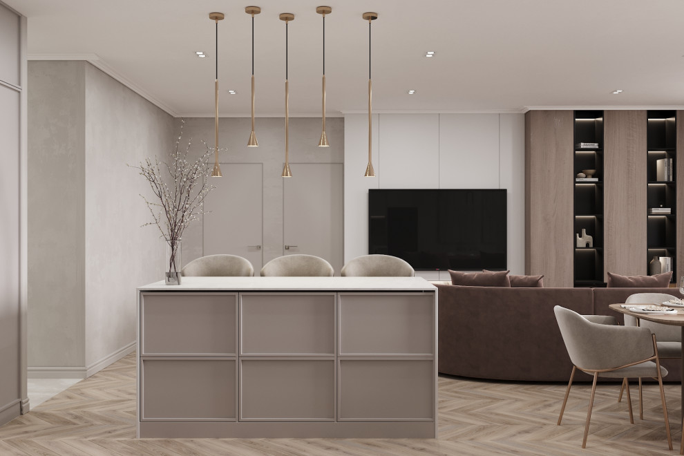 Проект интерьера кухни-гостиной