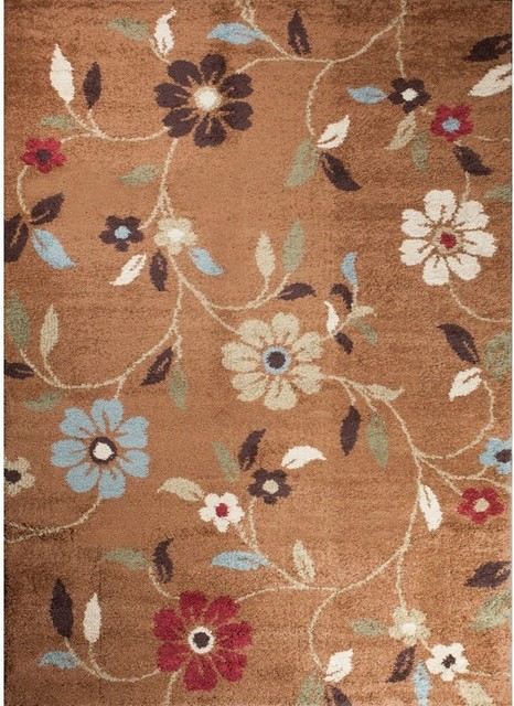 Origins Shag Floral Toupe Concord Global 8'2"x10'6" Rug (0885)