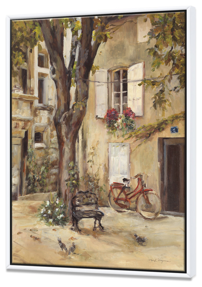 Designart Provence French Village I French Country Artwork, White, 30x40