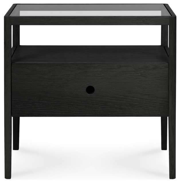 Glass Top Nightstand Ethnicraft Spindle Contemporary Nightstands