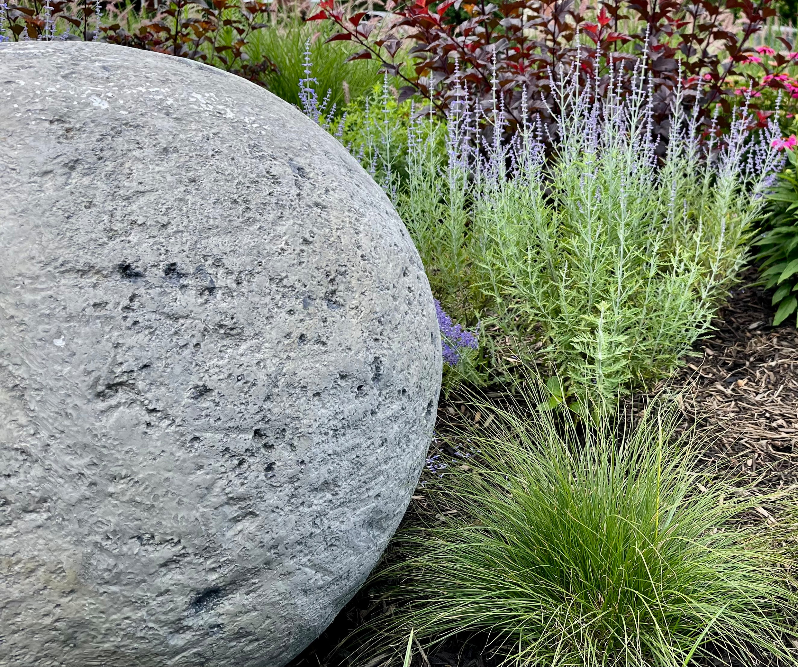 Sphere and Russian sage.