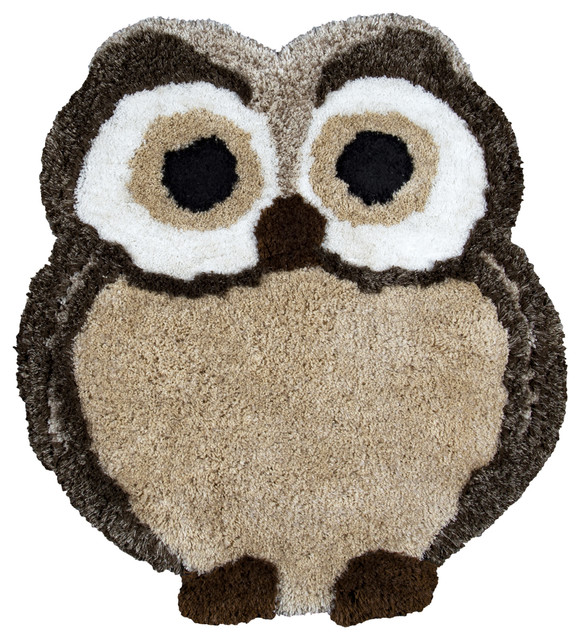 Rizzy Home Commons CO9930 Brown Owl Area Rug, Rectangular 42" x 41"