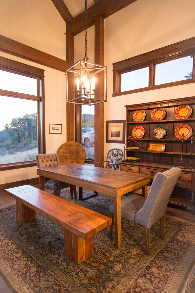 Transitional dining room photo in Denver