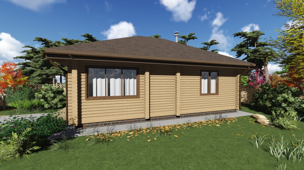 Баня из профилированного бруса 200x142. Общая площадь - 63 кв.м