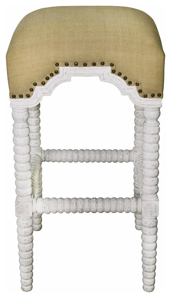 Abacus Barstool, White Wash