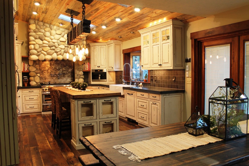 Design ideas for a large country kitchen in Other.