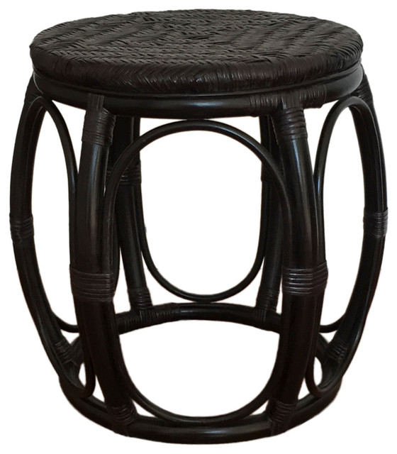 Rattan Round Stool Larry Mediterranean Footstools And Ottomans by