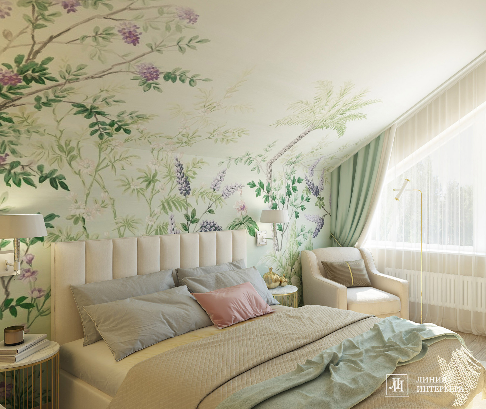 Спальня в мансарде