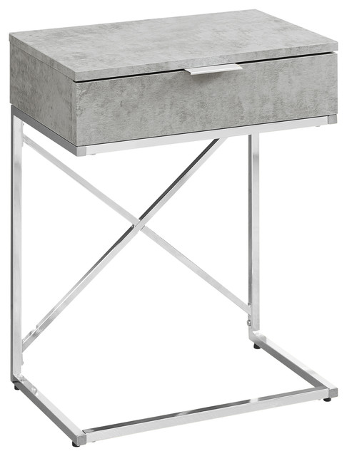 Gray Monarch Specialties Modern Accent Table Night Stand with Drawer