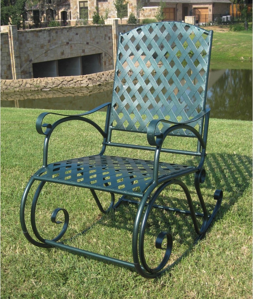 International Caravan Diamond Lattice Outdoor Rocking Chair