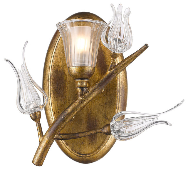 Bathroom Lighting Nyc aiyana 1-light bathroom vanity fixture, gold leaf - traditional Bathroom Lighting Nyc aiyana 1-light bathroom vanity fixture, gold leaf - traditional