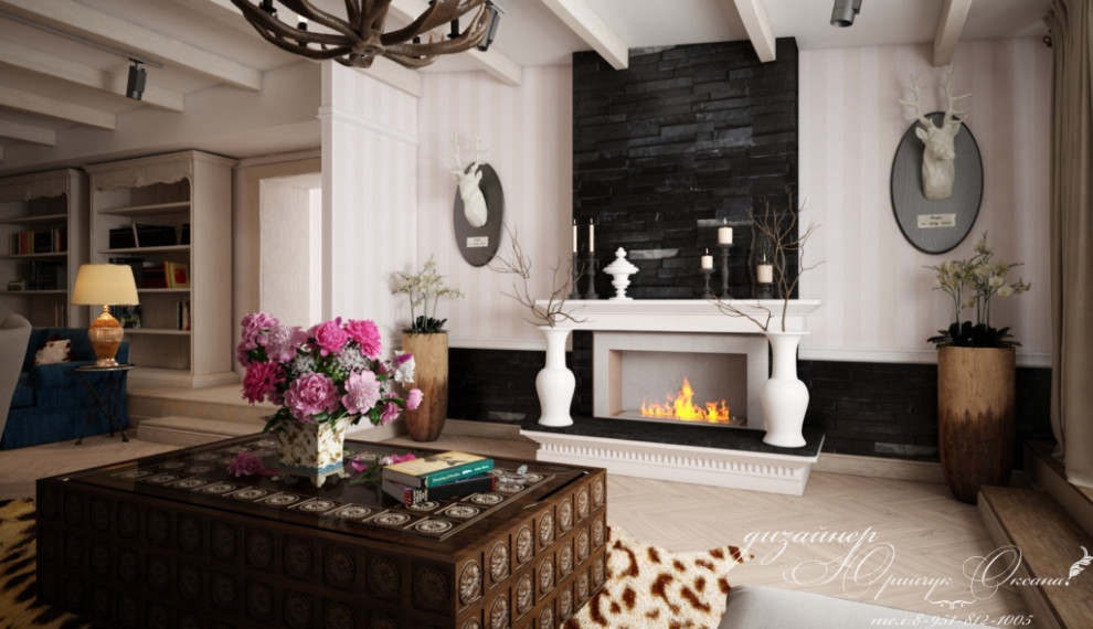 Гостинная в стиле шале