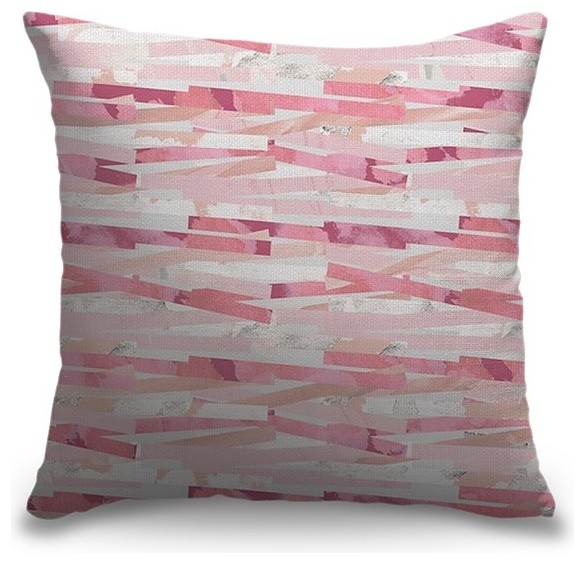 "Bars Pink" Outdoor Pillow 18"x18"