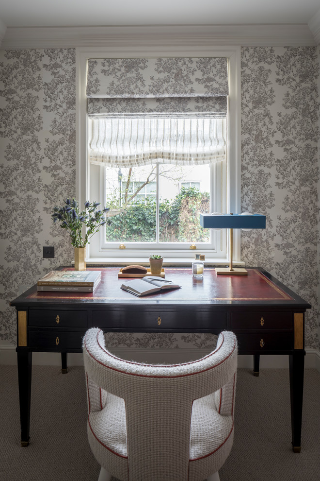 This is an example of an eclectic home office in London.