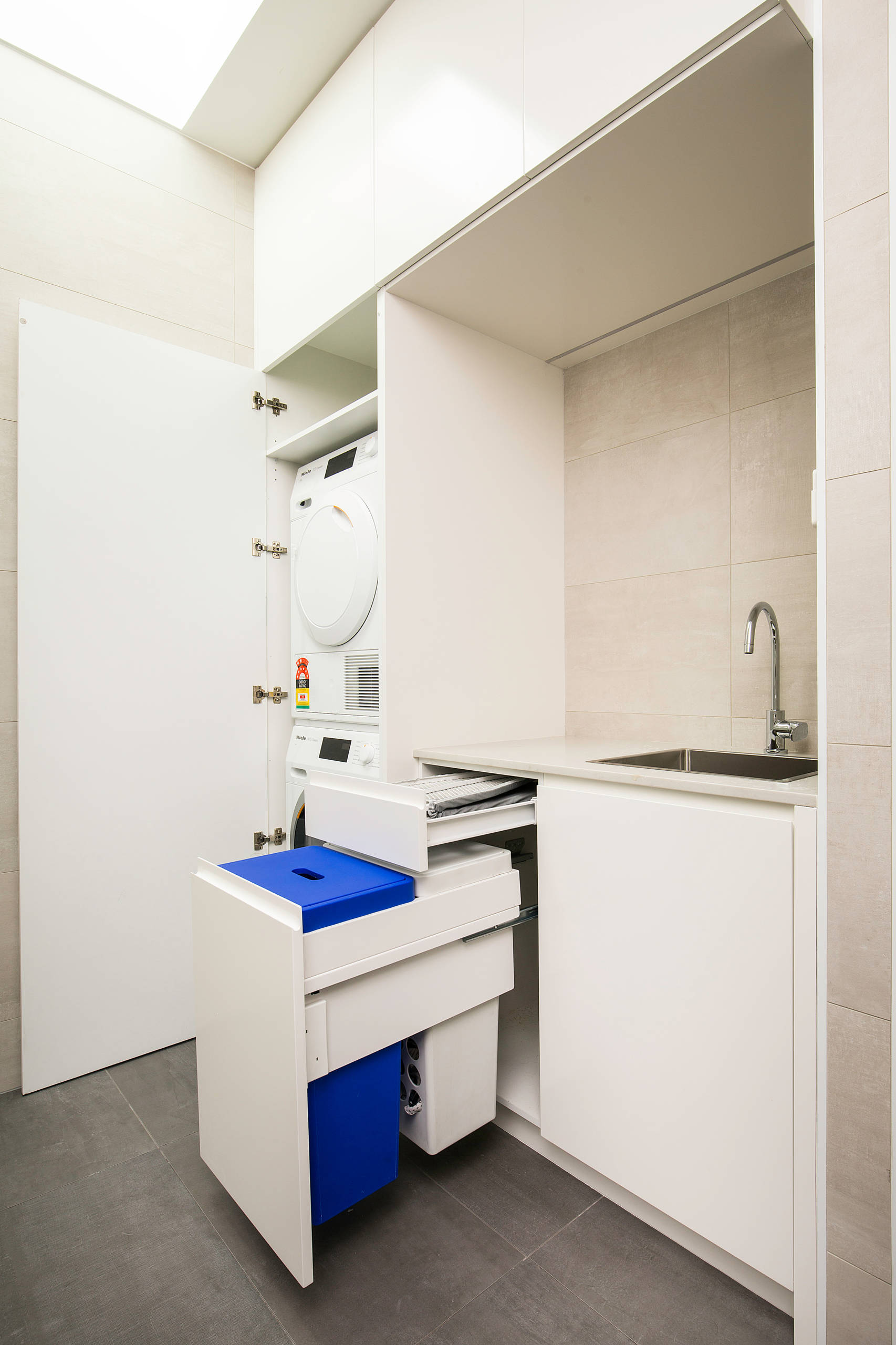 pull out iron, laundry basket