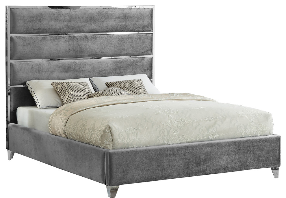 Zuma Velvet Bed Contemporary Platform Beds by Meridian Furniture