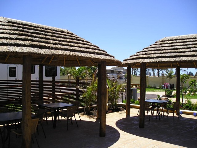 Natural Reed Thatch Umbrella - Outdoor dining