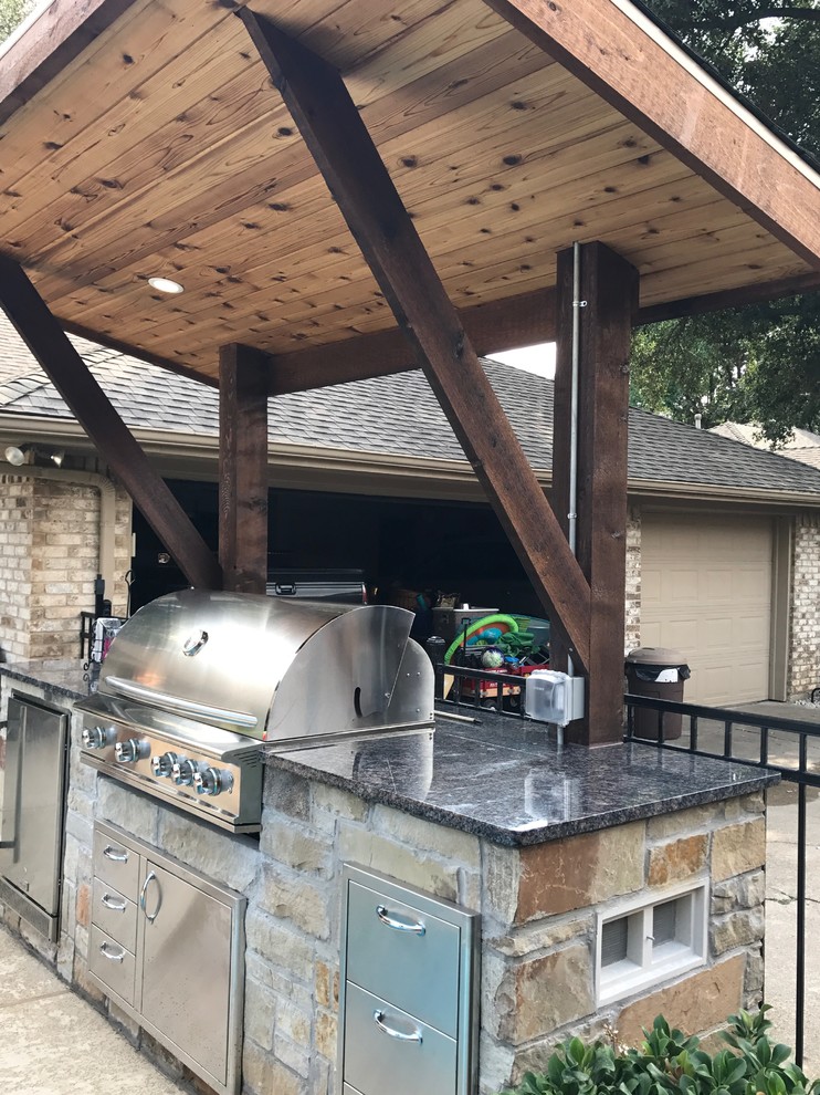 LeanTo Outdoor Kitchen Dallas by The Chatham Collective Houzz
