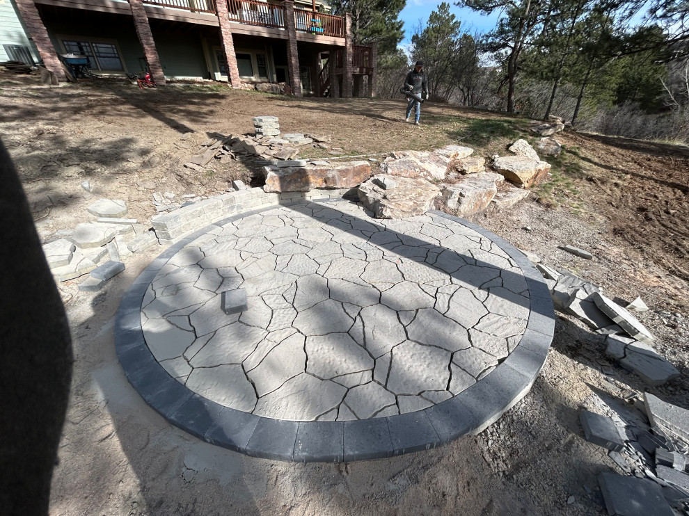 Inspiration for a rustic home design remodel in Denver